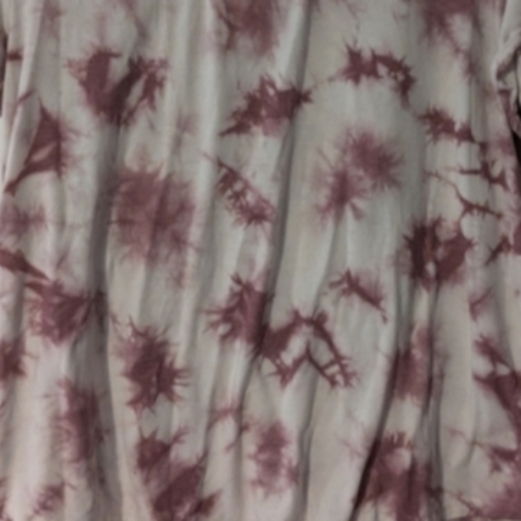 Mudd Mauve and White Tie-Dye Short Sleeve Top Criss Cross - Picture 5 of 5